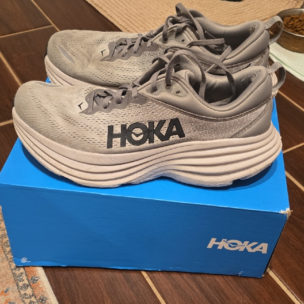 Hoka Light Gray Athletic Sneakers 10.5